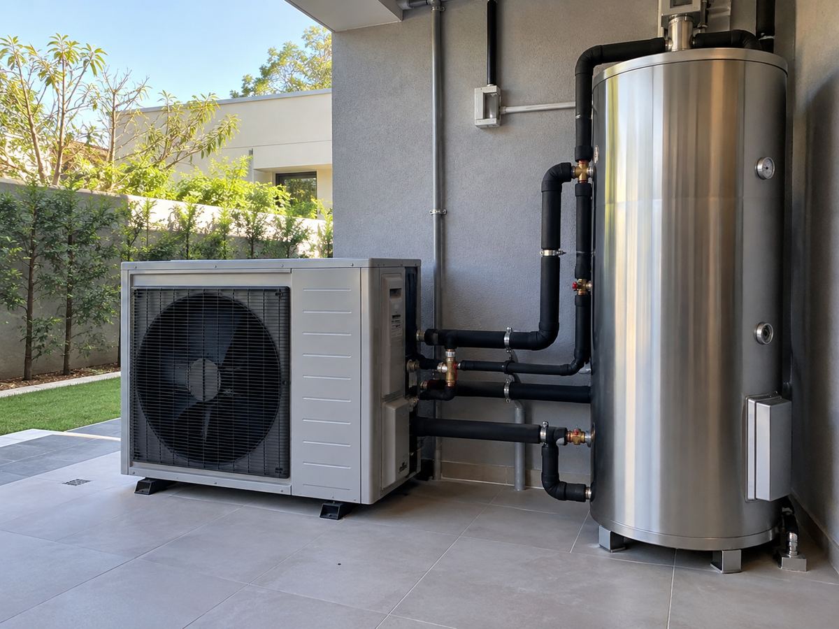 Bomba de calor com boiler